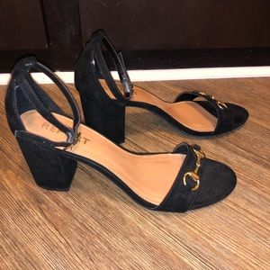 Report strappy black heels